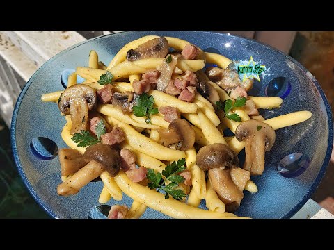 Ricetta: pasta con funghi champignon e pancetta dolce senza panna!