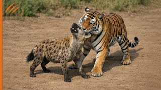 Die Hyäne wusste nicht, wie stark dieser Tiger ist… sie starb in Sekunden!!