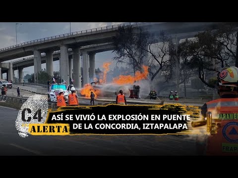 Explota pipa sobre calzada Ignacio Zaragoza, a la altura del puente de la Concordia, Iztapalapa