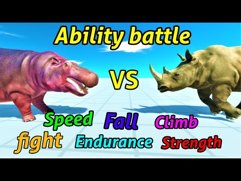 Battle ability Rhinoceros vs Hippopotamus ARBS animal revolt battle simulator
