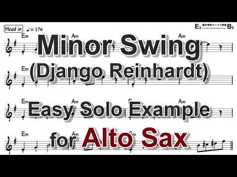 Minor Swing (Django Reinhardt) - Easy Solo Example for Alto Sax