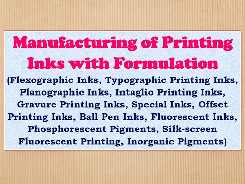 Manufacturing of printing inks with formulation (flexographi...