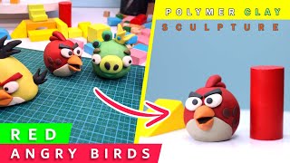 Sculpting Angry birds (red) Diorama with polymer clay, the full figure action process