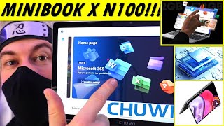 CHUWI MINIBOOK X N100 unboxing recensione test laptop tablet convertibile 2 in 1 con windows 11 home