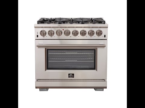 FFSGS6187-36 - 36″ Capriasca FORNO Electric Oven Dual Fuel Pro Style 6 Italian Burners 120,000 BTU