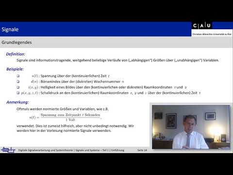 Vorlesung "Signale und Systeme - Teil 1", 1. Einführung, Teil 2