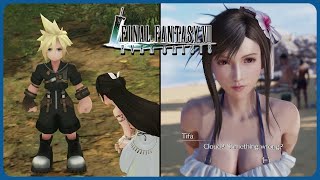 Cloud & Tifa swimsuit scene Rebirth reference - Final Fantasy 7 Ever Crisis