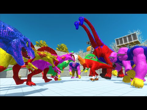 SUPERMAN RANGER DINOSAURS VS 2HEADED SUPERMAN FORTRESS -Animal Revolt Battle Simulator