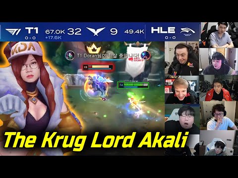 Streamers React: DORAN AKALI 1v9 Destroying HLE " DORAN ways Better Than ZEUS " T1 vs HLE - LCK 2026