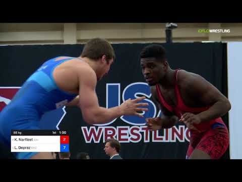 2018 Marine Corps US Open/UWW Junior Freestyle 86 Semis - Kordell Norfleet (ASU) Vs. Lou Deprez (B