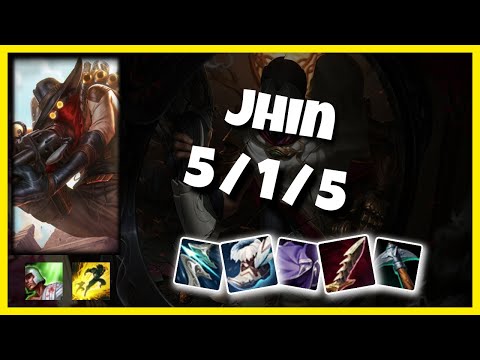 Jhin Gameplay Challenger Replay S11 - 11.1 Bot Lane (5/1/5) - NA