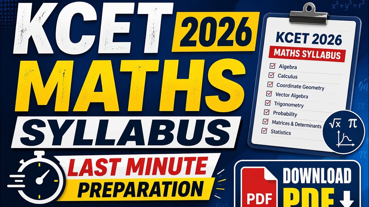 Kcet 2026 Mathematics syllabus download pdf