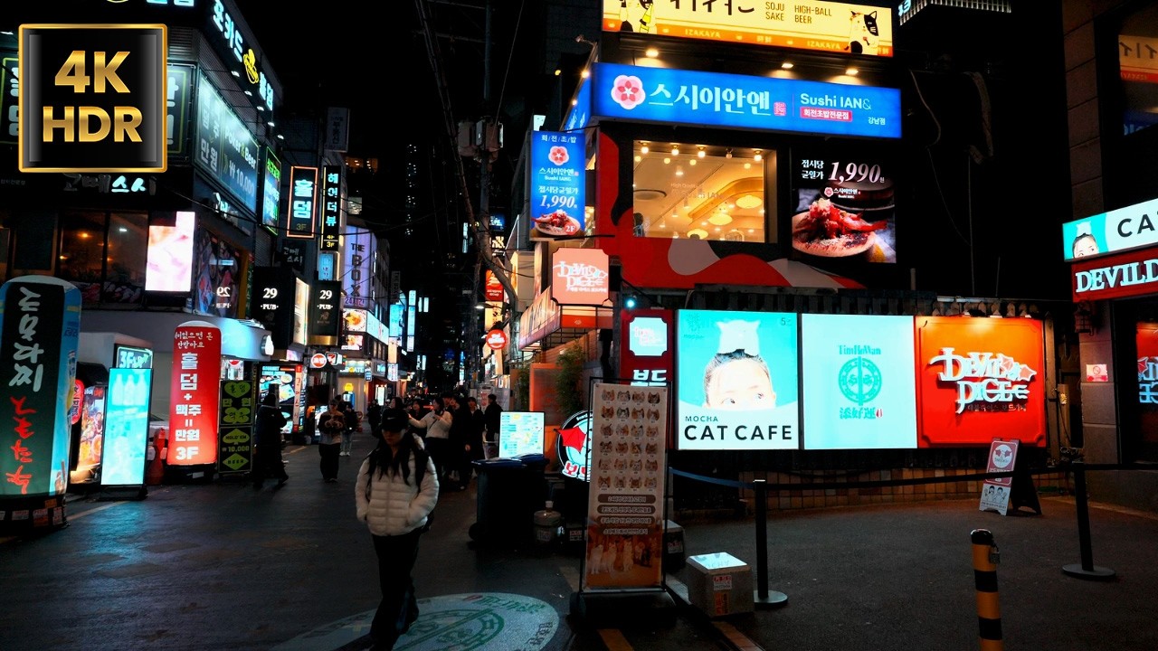 Seoul Rush Hour Stroll | Gangnam Station | Korea | 4K HDR