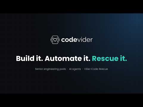 Build it. Automate it. Rescue it. | Codevider
