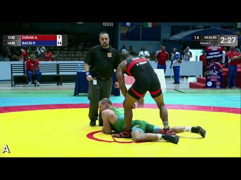 Round 2 GR - 82 kg: A. DURAN (CUB) v. P. BACSI (HUN)