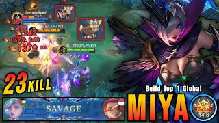 Download lagu SAVAGE   23 Kills!! Miya VS Top Global Fredrinn & Yu Zhong - Build Top 1 Global Miya ~ MLBB mp3