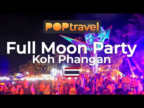 Walking on HAAD RIN BEACH / Koh Phangan (Thailand) 🇹🇭- Full Moon Party (2019) - 4K (UHD)