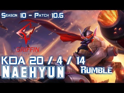 GRF Naehyun RUMBLE vs CASSIOPEIA Mid - Patch 10.6 KR Ranked