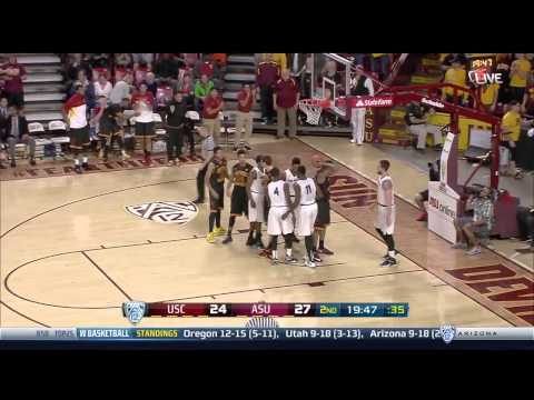 Men's Basketball: USC 59 , ASU 64 - Highlights (2/22/15)