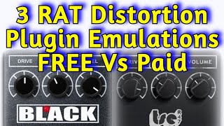 Video thumbnail for 3 FREE vs Paid RAT Distortion Pedal VST PLUGIN Comparison  - Plugin Alliance, Nembrini Audio & TSE by Amner Hunter