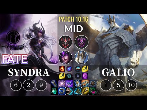 IG Fate Syndra vs Galio Mid - KR Patch 10.16