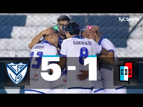 Lautaro Gianetti of Argentina's Velez Sarsfield, top, heads the