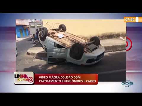 LINHA DE FOGO 05 12 2019  ViÌdeo flagra colisaÌƒo com capotamento entre oÌ‚nibus e carro