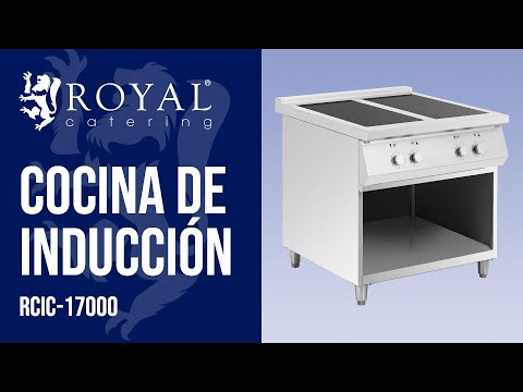 vídeo - Cocina de inducción - 17000 W - 4 zonas - 260 °C - espacio de almacenamiento - Royal Catering