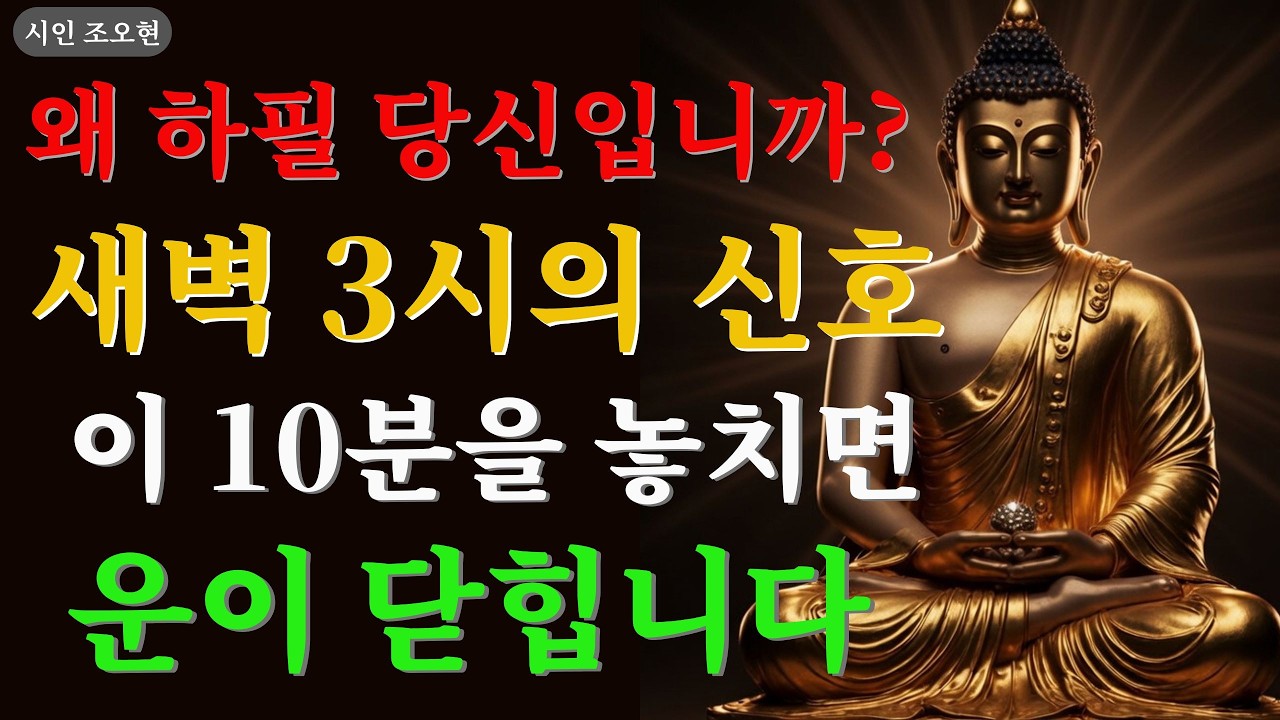 새벽 3시에 깨면 운명이 움직입니다 | 반드시 이 기도를 하세요 | 부처님 말씀