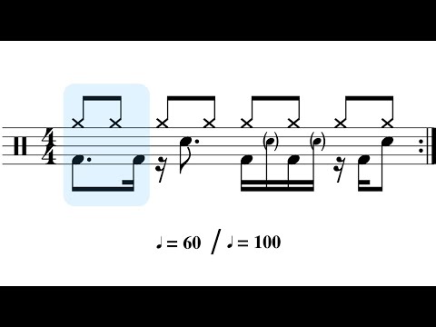 Syncopated displaced backbeat ghost note grooves: practice-along 🥁🎵
