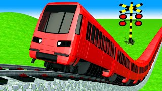踏切アニメ あぶない電車 TRAIN vs Pacman 🚦 踏切 Fumikiri 3D Railroad Crossing Animation #1