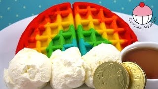 How to Make RAINBOW WAFFLES! Easy Rainbow Waffle Recipe by Cupcake Addiction