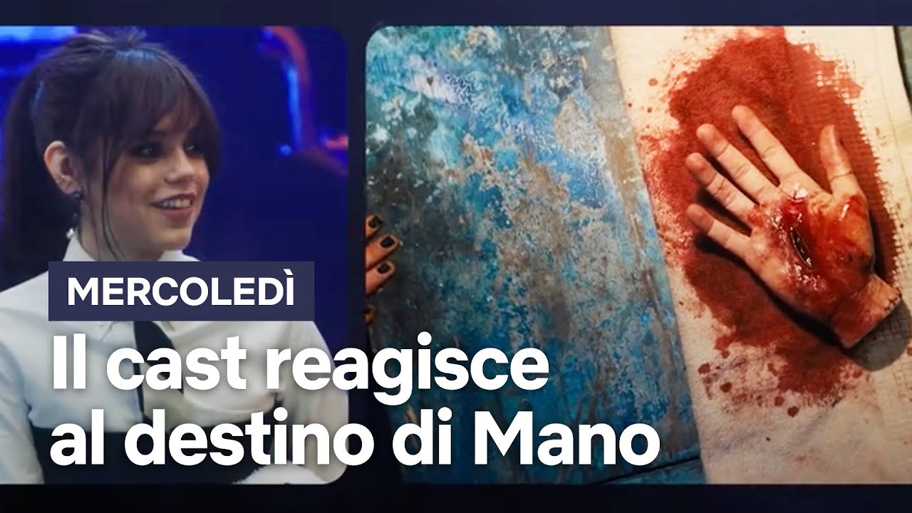 JENNA ORTEGA e il CAST reagiscono alla TRAGICA SCENA di MANO | Netflix Italia