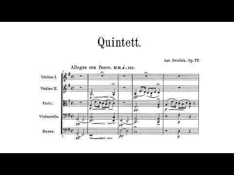 Dvořák: String Quintet No. 2 in G major, Op. 77, B 49 (with Score)