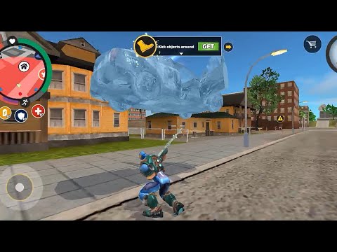 rope hero vice town : ( rope hero freeze car , police )l rope hero use freeze gun#game