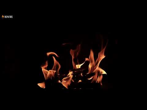 Crackling Fireplace at Night Dark Background Video🔥12h Relaxing Fire Sounds & Black Screen 12 Hours