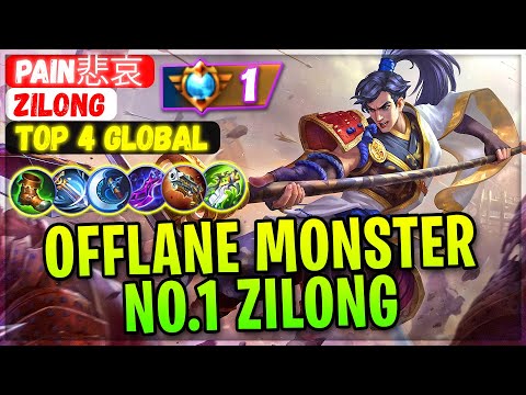 Offlane Monster No.1 Zilong [ Top 4 Global Zilong ] Pain悲哀 - Mobile Legends Gameplay Build