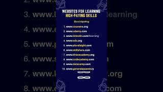 Websites for Learning High-Paying Skills #EducationalWebsite #learnskills