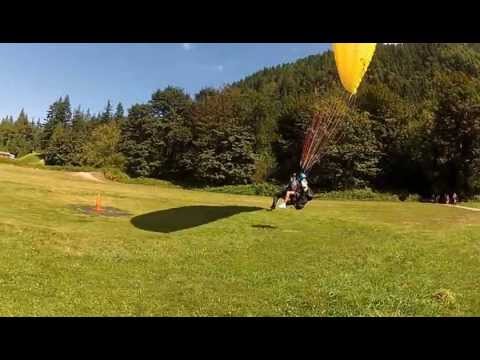 A Perfect Tandem Paragliding Landing