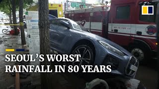 South Korean capital sees worst rainfall in 80 years leaving at least 8 people dead