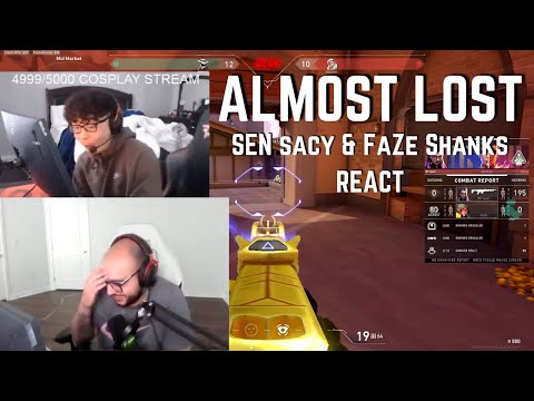 SEN sacy and FaZe Shanks REACT to BabyJ WHIFFING and ALMOST LOSING the round... LOL | VALORANT Clips