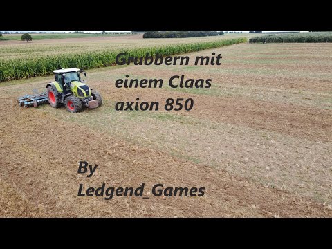 Grubbern mit einem Claas axion 850