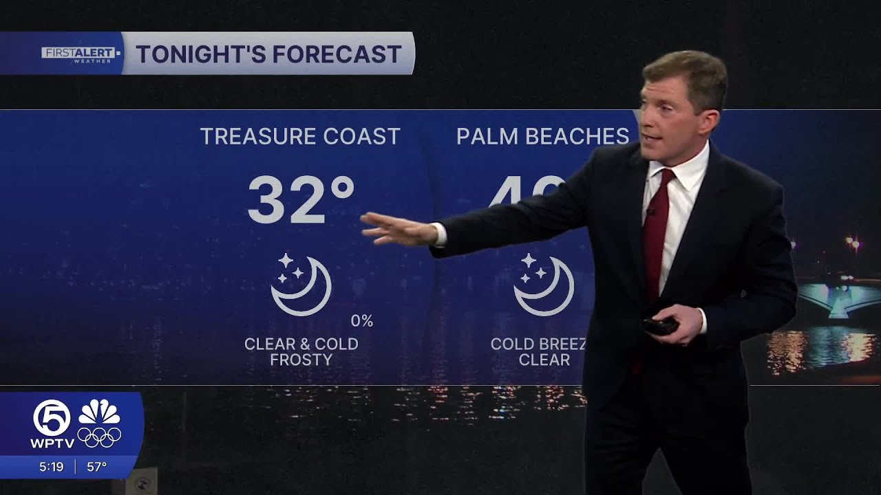 WPTV First Alert Weather Forecast for Evening of Monday, Feb. 2, 2026