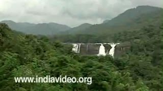 The cascading waters of Athirappally Waterfalls