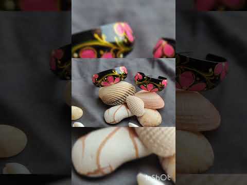 Vibrant Pink Petal Hoop Earrings with Elegant Golden Vine Detailing Meenakari Earrings