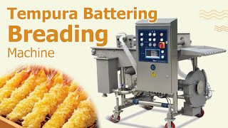 Commercial tempura battering and breading machine