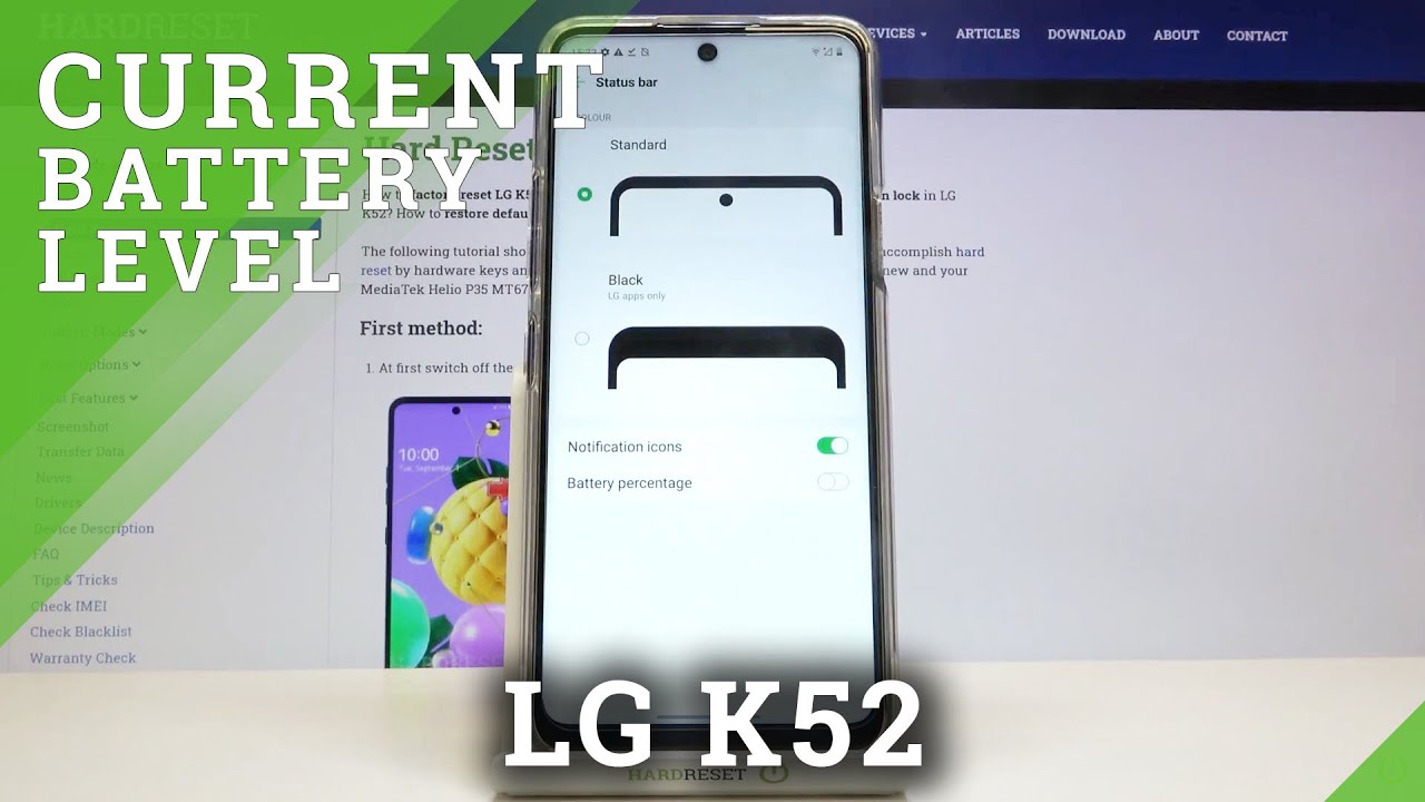 How to Enable Battery Percentage in LG K52 – Battery Settings