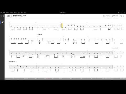 Sweet Child O' Mine ( in b ) ( Guns N' Roses ) ,Tablatura e base Senza Basso - Backing bass track