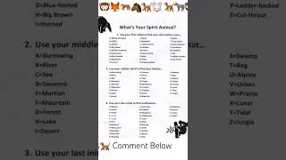 Download lagu What's your spirit animal name? #viral #youtubeshorts #fun #viralshorts mp3 Download lagu What's your spirit animal name? #viral #youtubeshorts #fun #viralshorts mp3