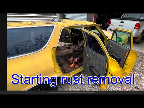 Chevelle wagon rust removal replacing floor pan￼s part 1 passenger side￼